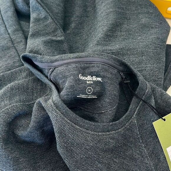 NWT Goodfellow & Co Long Sleeve Textured Crew Neck Gray XL Standard Fit - Picture 4 of 9